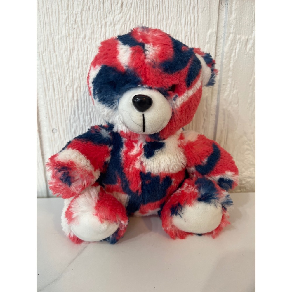 Vintage 1989 Ira Green Inc Teddy Bear Patriotic Red White Blue Plush Toy